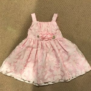 Youngland Pink White Layered Baby Girl Dress